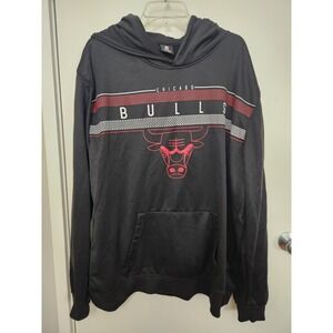 UNK Chicago Bulls NBA Men's XXL Black Hoodie Pullover Kangaroo Pocket Basketball